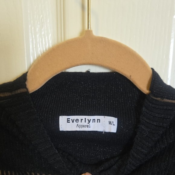 Everly Black Ribbed Knit Top - Picture 2 of 6